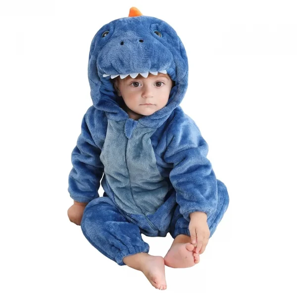 Baby Dinosaur Costume Blue 01 White